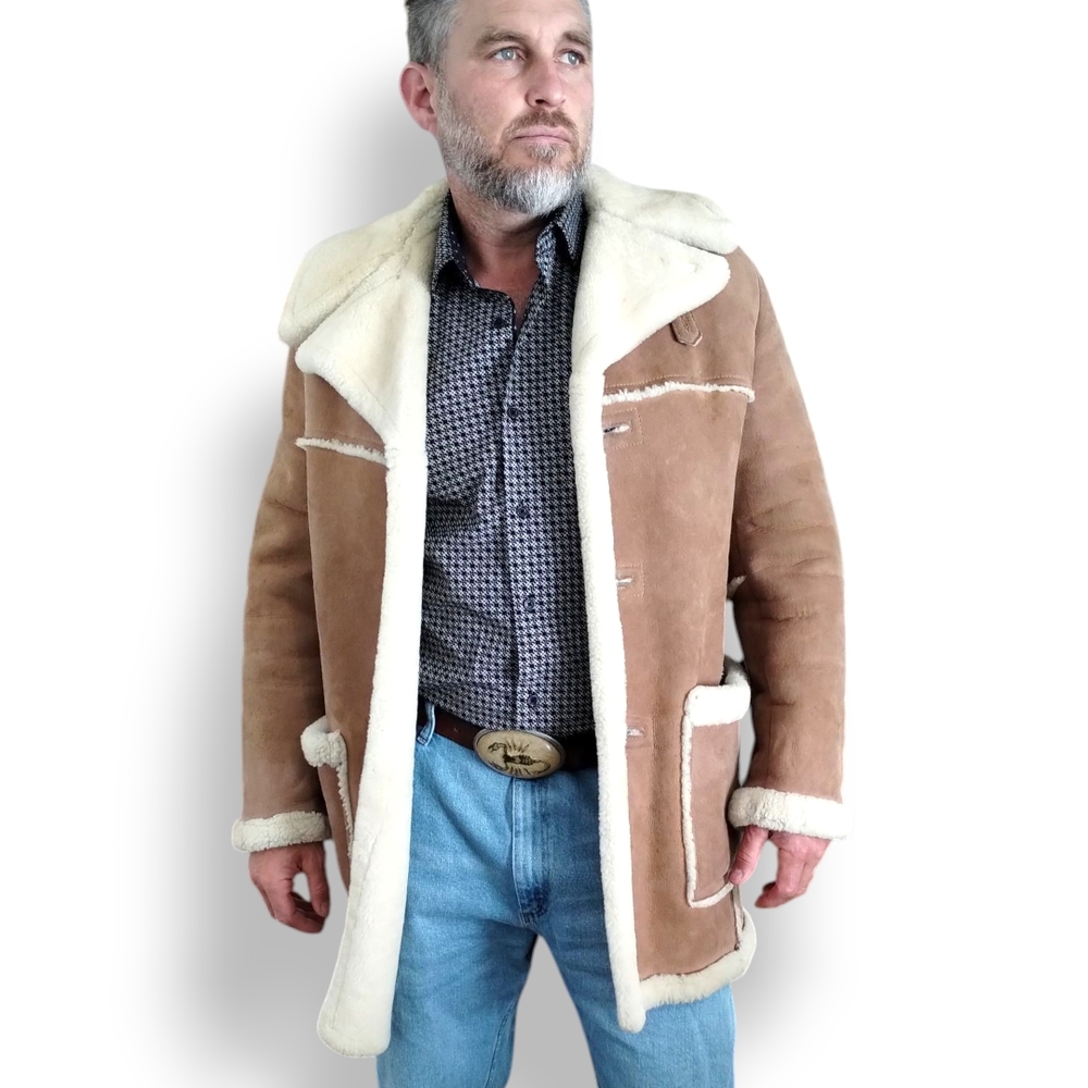 1970s Sawyer of Napa Rancher “Marlboro Man” Shearling Coat